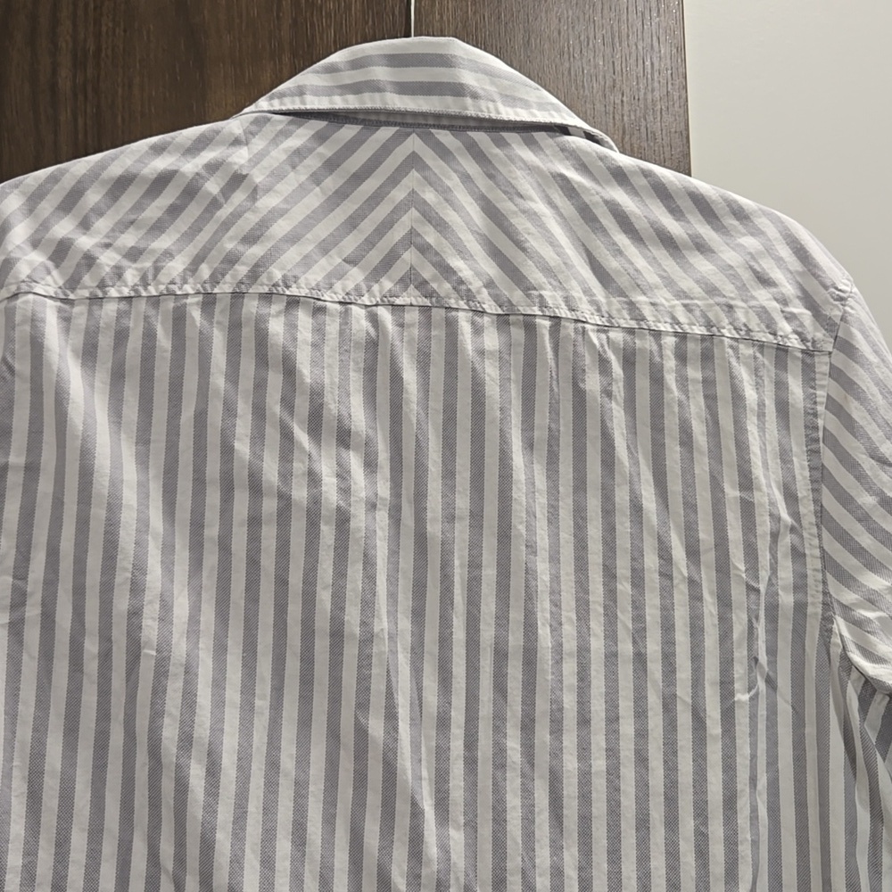 HINSON WU-"Halsey" 3/4 Sleeve Oversize Stripe Shirt-Size Medium - Picture 11 of 15